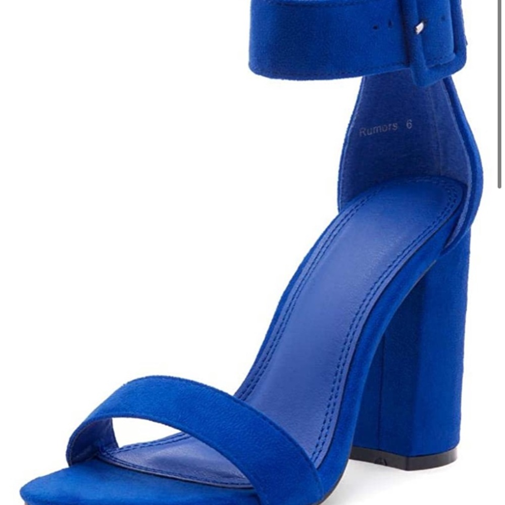 Blue shoe land heels